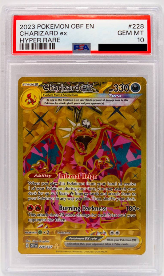PSA 10 - Pokémon - Charizard ex 228/197 – Obsidian Flames – Hyper Rare – Pokémon