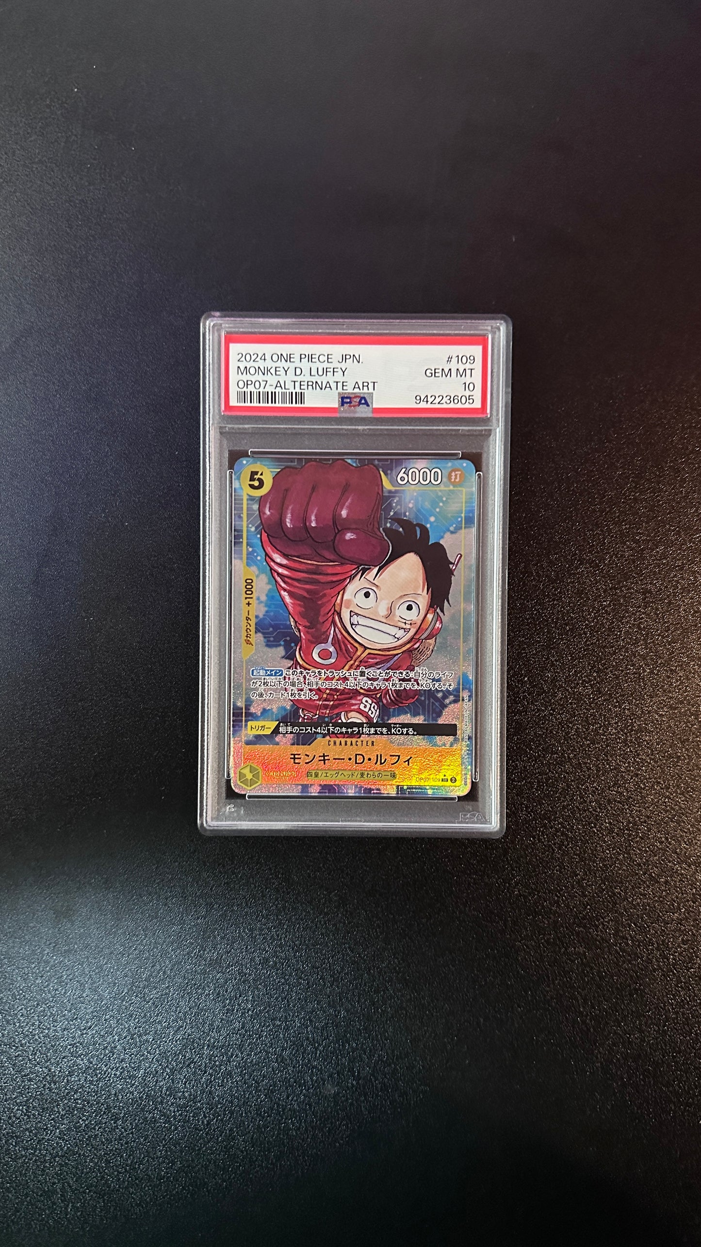 PSA 10 GEM MINT - One Piece JPN. Monkey D. Luffy #109 OP07-Alternate Art 2024