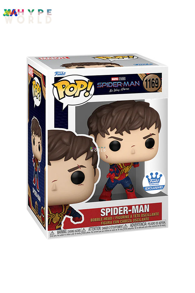 SPIDER-MAN (UNMASKED) - SPIDER-MAN NO WAY HOME 1169 (Funko Exclusive) [Foldable Protector]