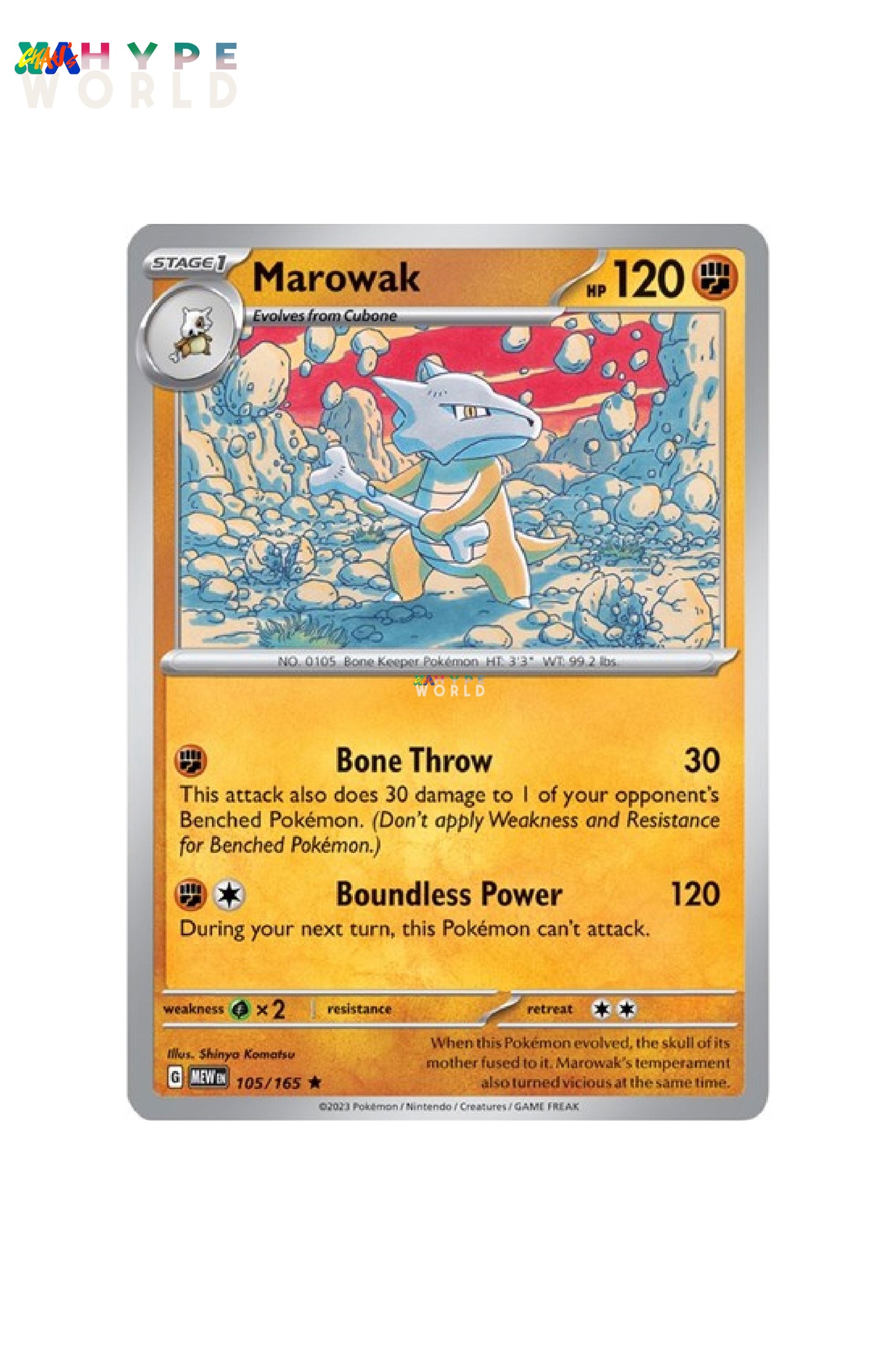 Marowak 105/165 Rare EN